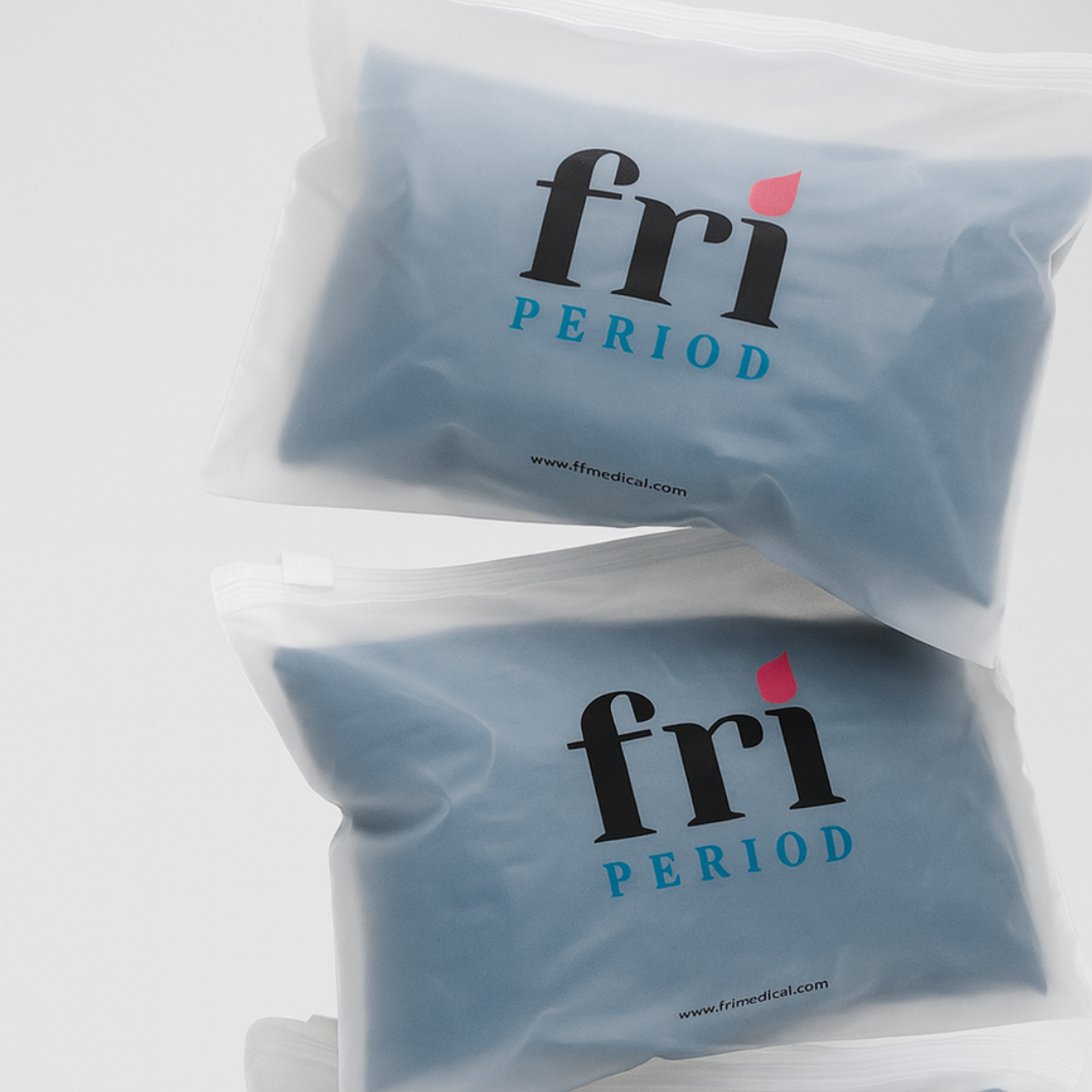 Packages with Fri Period branding containing Fri Period underwear without PFAS
