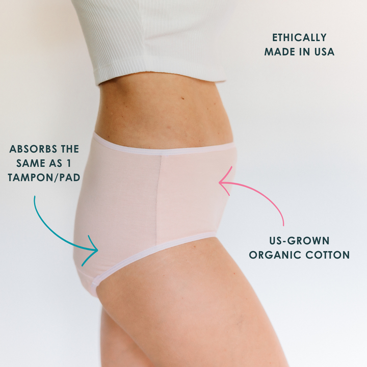 Pink period briefs (light flow)