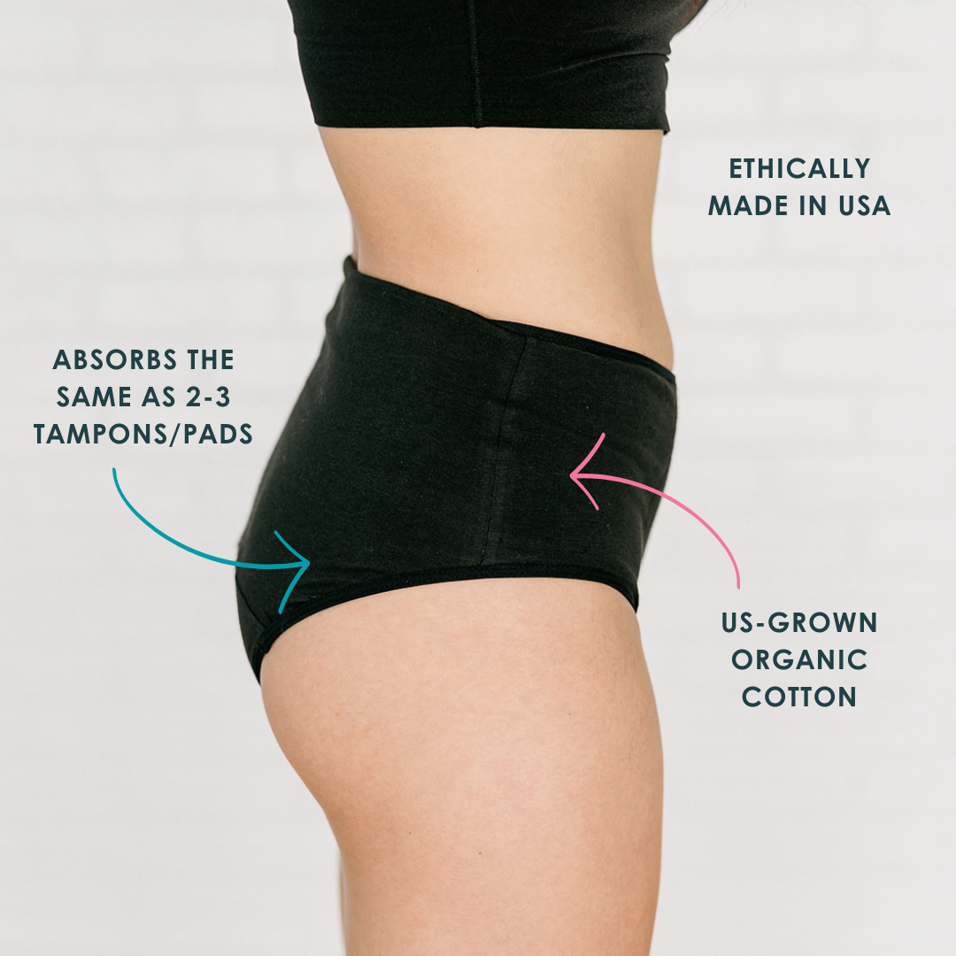 Black period underwear (medium-heavy flow)
