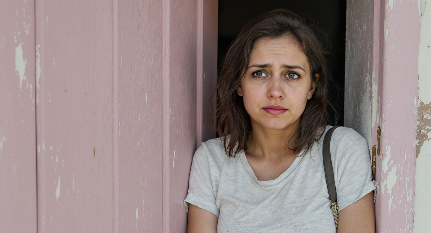 A woman standing in a doorway