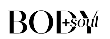 Logo with 'BODY + soul' text in black on a white background